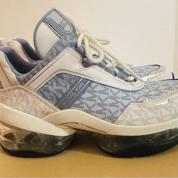 Michael Kors Women's Sneakers in Light Blue and Beige - Picture 11 of 14